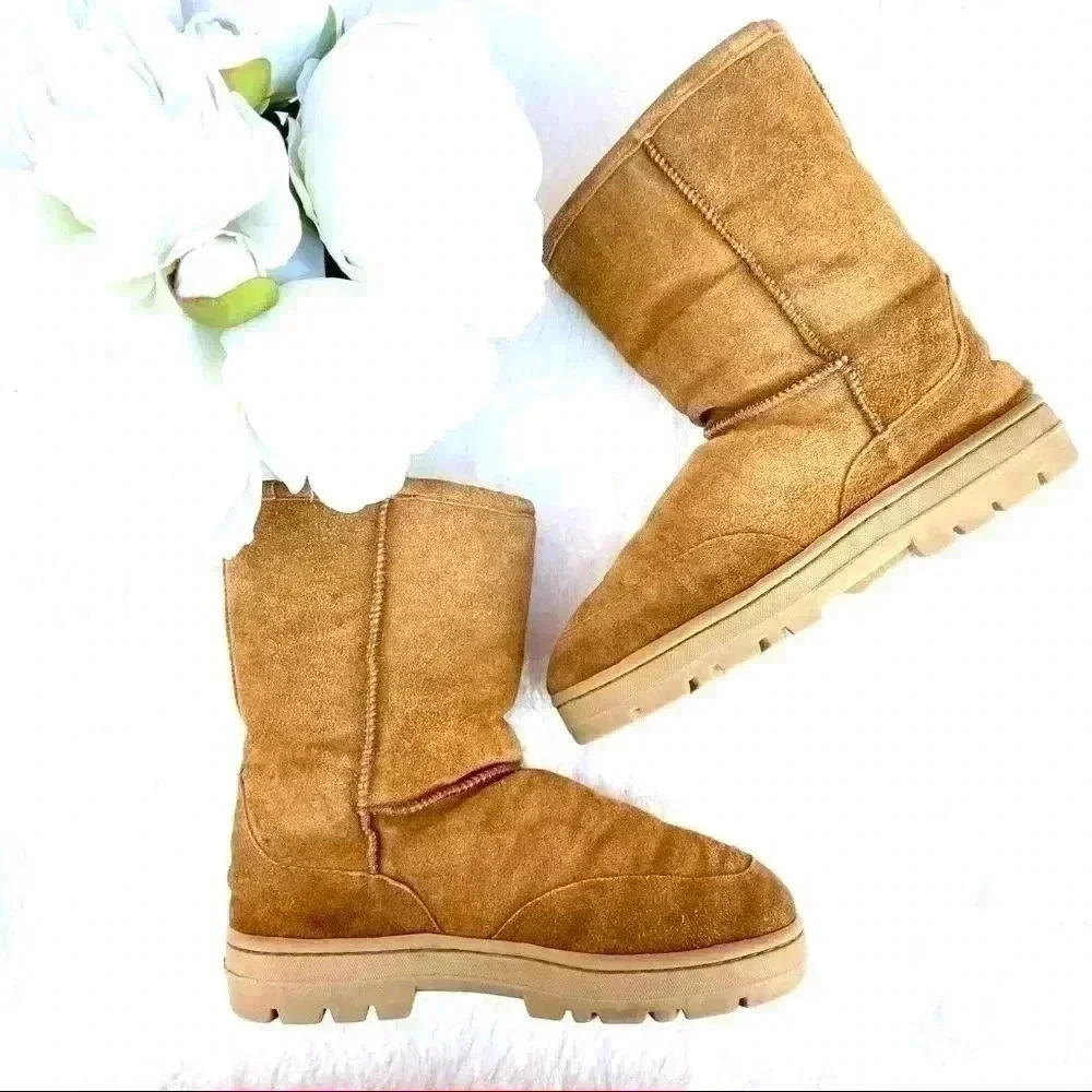 STAHEEKUM Mid Welly‎ Sheepskin Suede Winter Boot